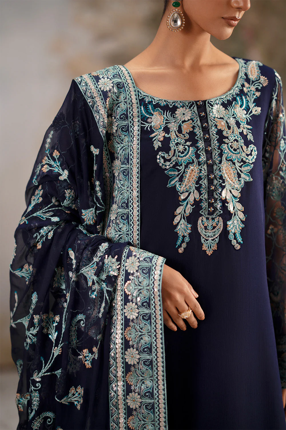 3-Piece-Embroiderd-Chiffon OJASWINI - FWU5691 - Image 4