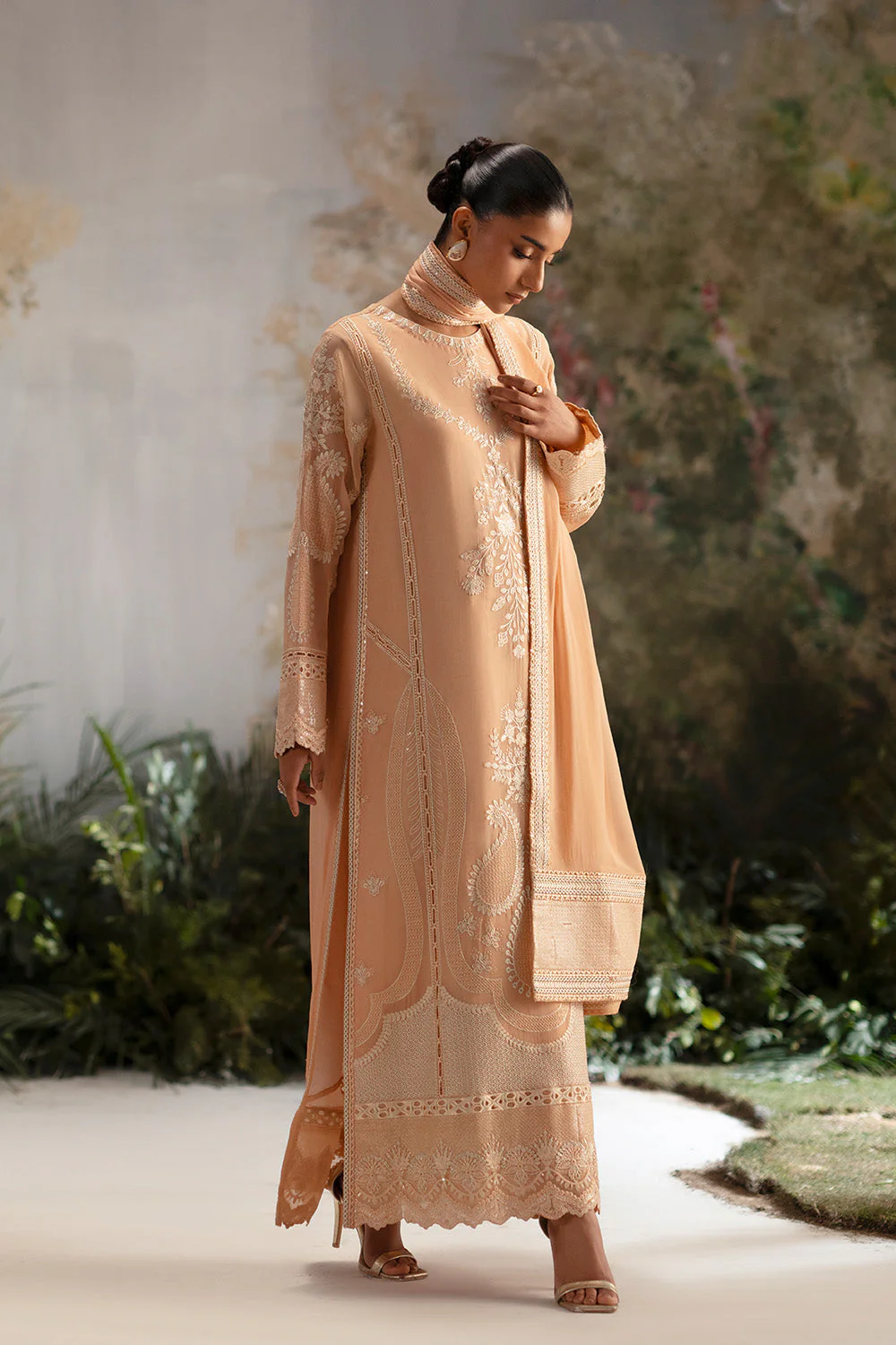 3-Piece-Embroiderd-Chiffon OLIKODI - FWU5693 - Image 4